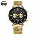 Hannah Martin 120 Men Watches Brand Luxury Stainless Steel Blue Waterproof Quartz Watch Man Business Casual Wristwatches